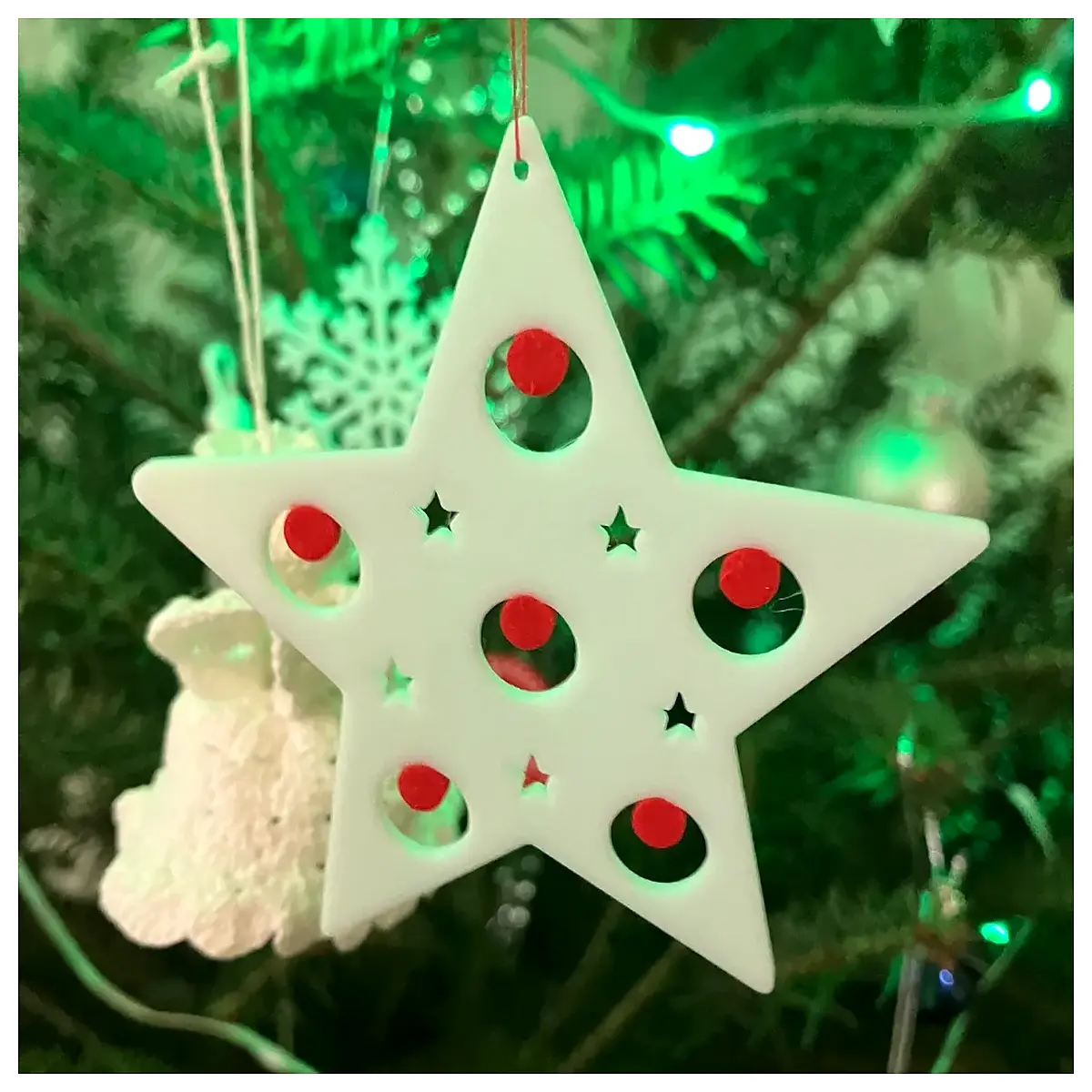 christmas star decorations tree topper hanging ornaments gold silver glitter holiday party decor