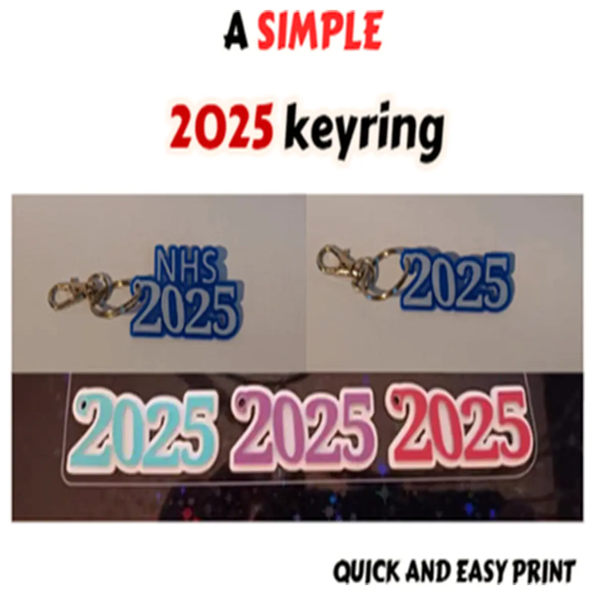 2025 Keychain Commemorative Simple Design Easy to Print NHS 2025 New Year Gift Keepsake Collectible
