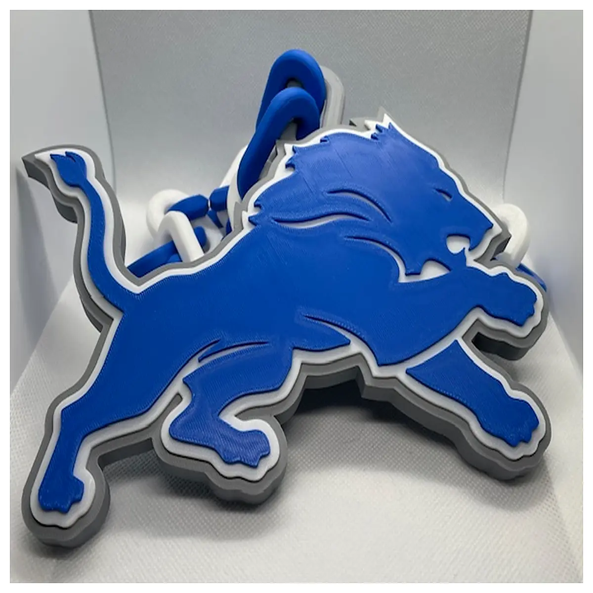 Detroit Lions Chain Medallion Lion Charm Pet Memorial Chain Reward Necklace Animal Badge Accessory