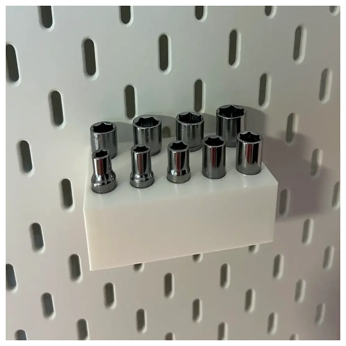 skadis pegboard socket organizer 5 13mm ratchet holder wall mount tool storage rack for garage workshop