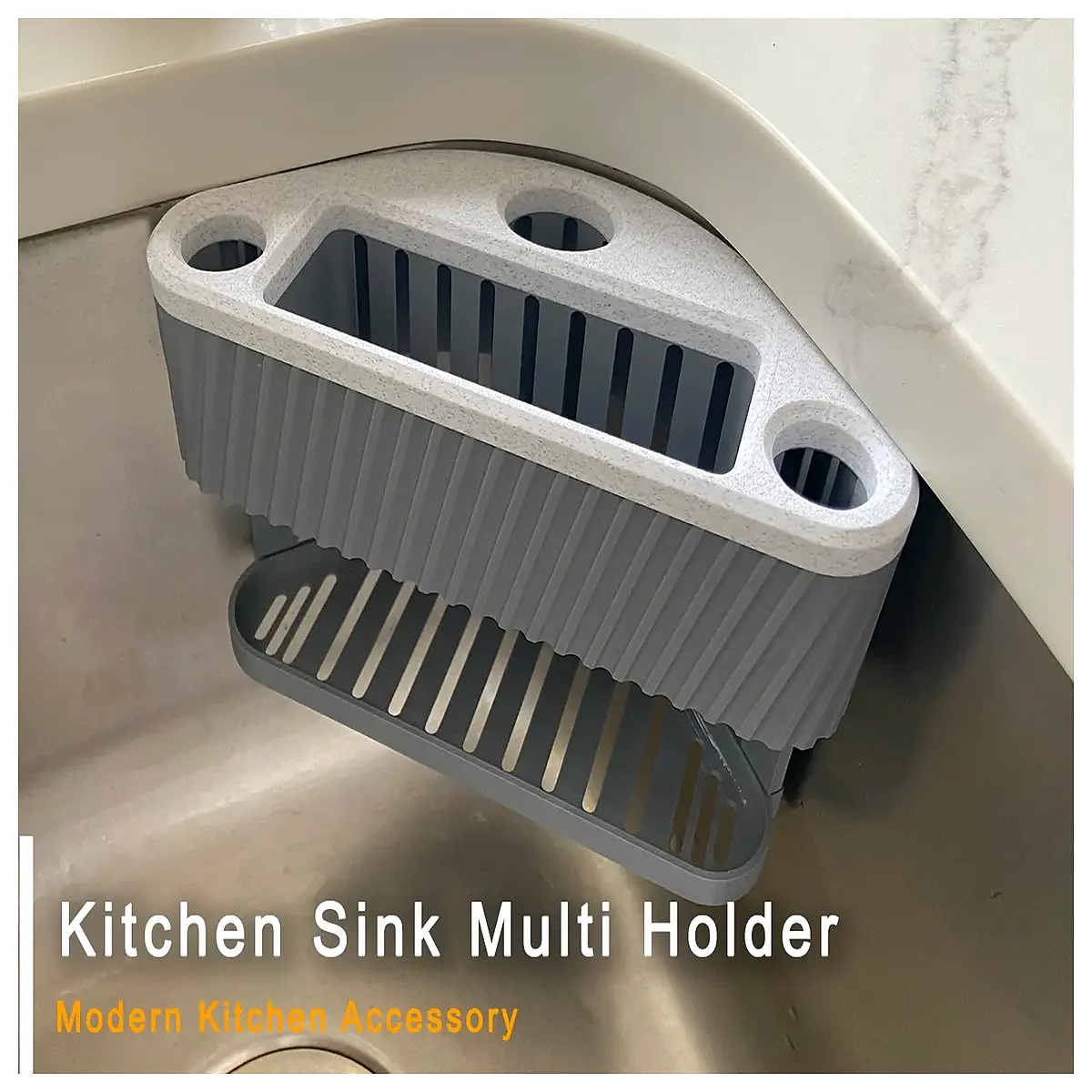 kitchen sink caddy organizer stainless steel drain rack for dishes cups sponges soap dispenser multi functional counter storage