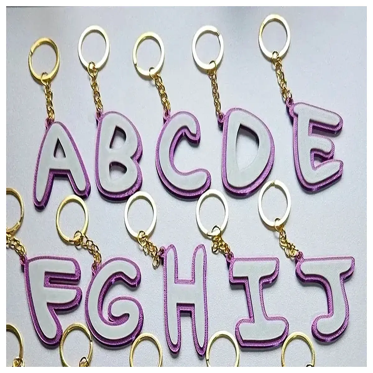 C Letter Keychain Car Keyring Accessory Decoration Car Parts Keychains Simple Fashion