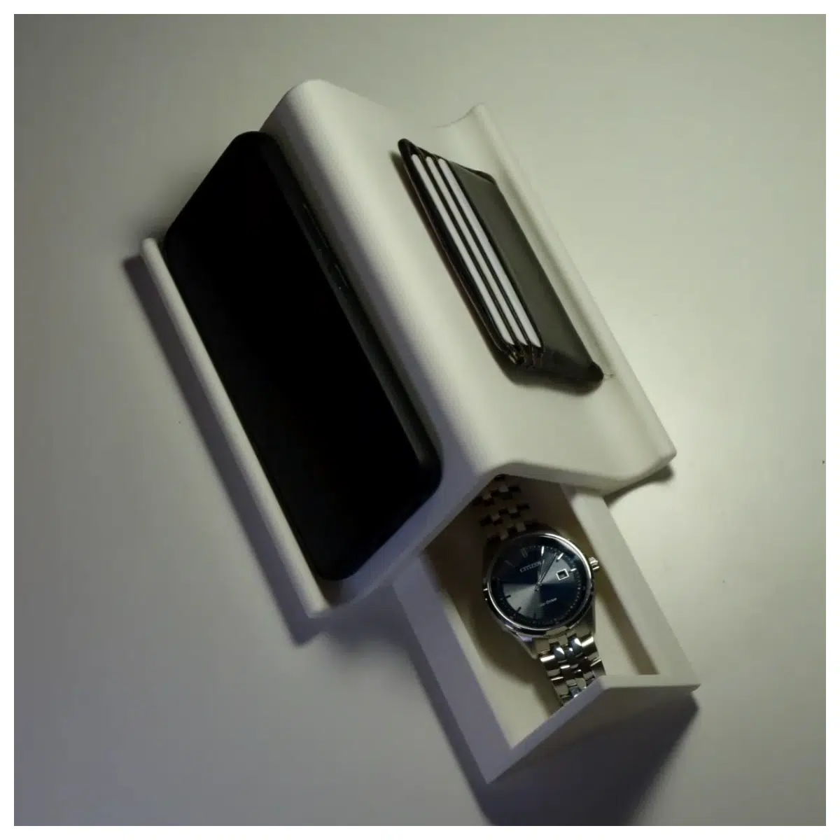 phone with storage drawer for desk wooden organizer holder for home office compact charging station with compartment