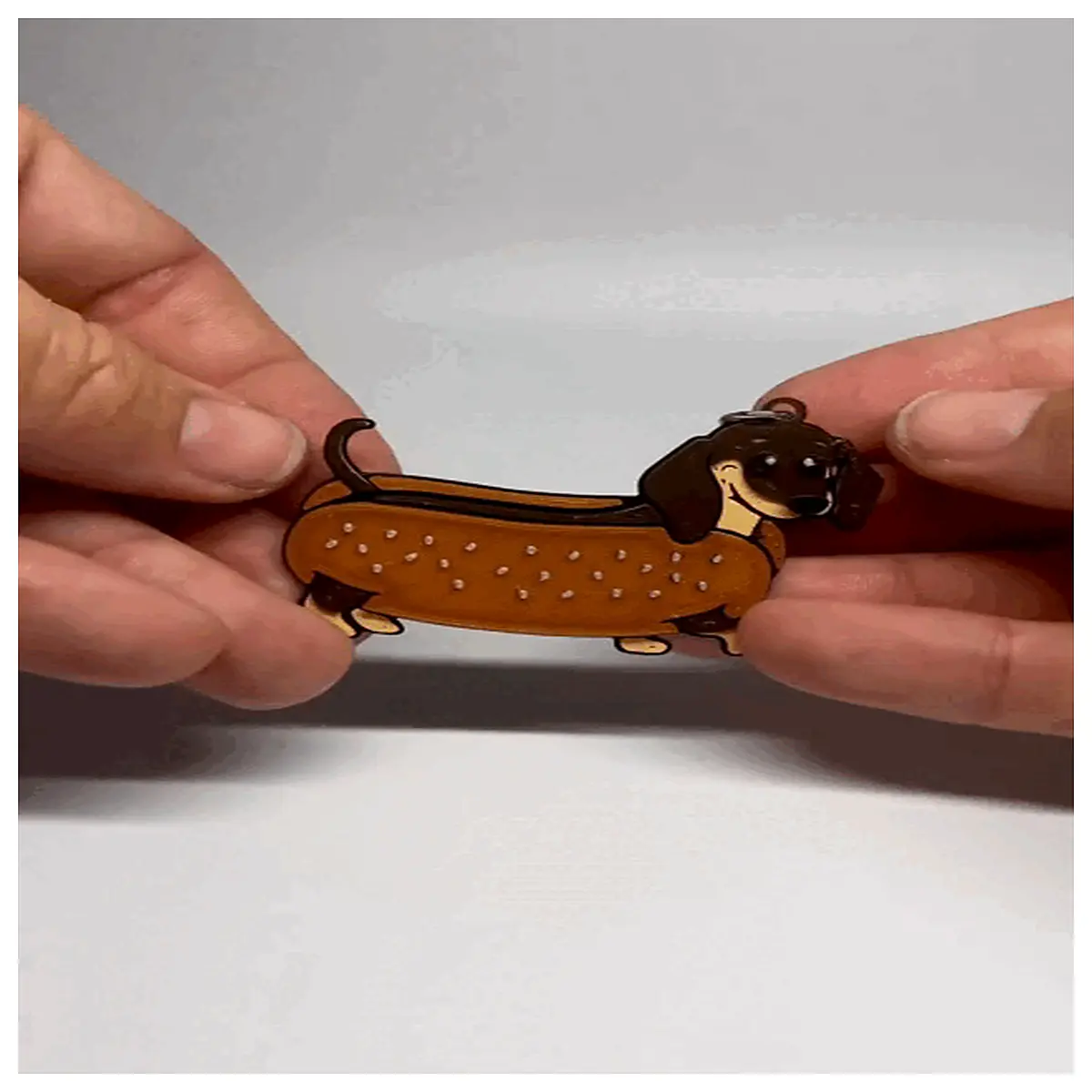 Dachshund Dog Keychain Cute Dog Charm Pet Memorial Gift Small Breed Accessory Mini Hanging Pendant Adorable Dog Figurine