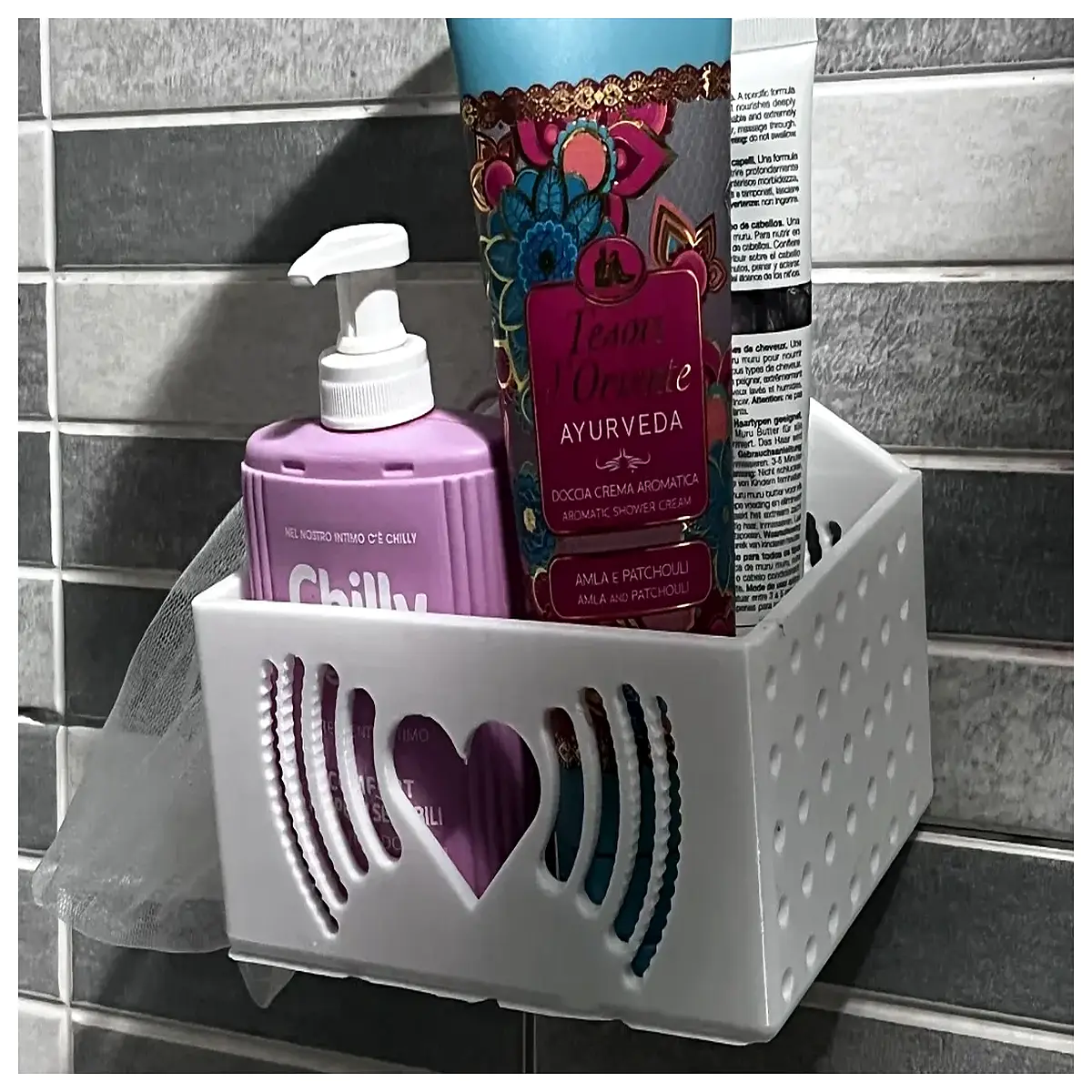 Shower Storage Rack Suction Cup Hook Design Bathroom Organizer Anti Slip Max Space Utilization