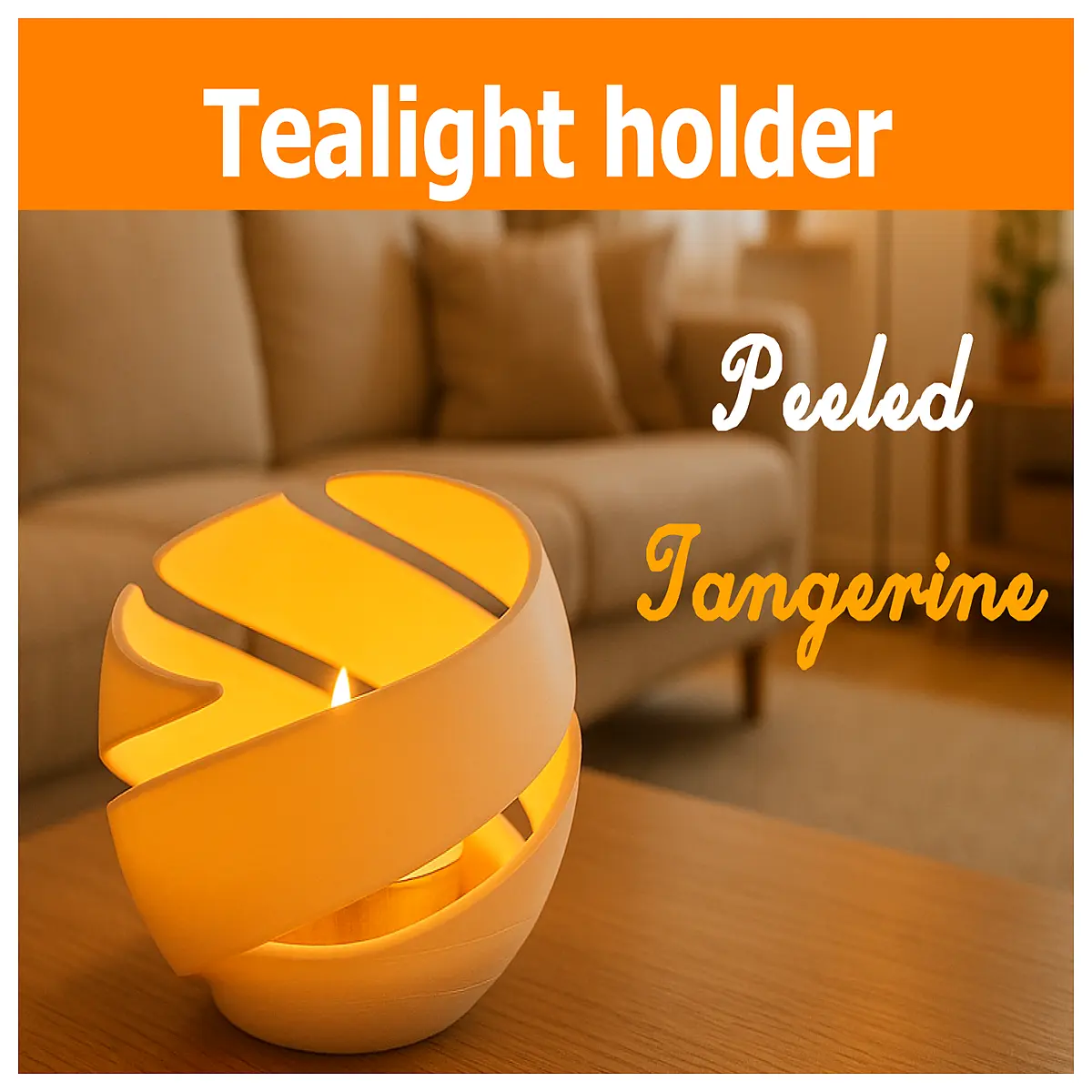 peeled citrus slice tea holder candlestick ambient mood lighting decor