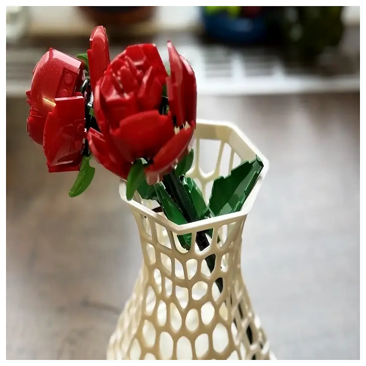 7 Prism Vase Rose Holder Brick Wall Flower Pot Rose Flower Decoration Planting Tools Creative Flower Display