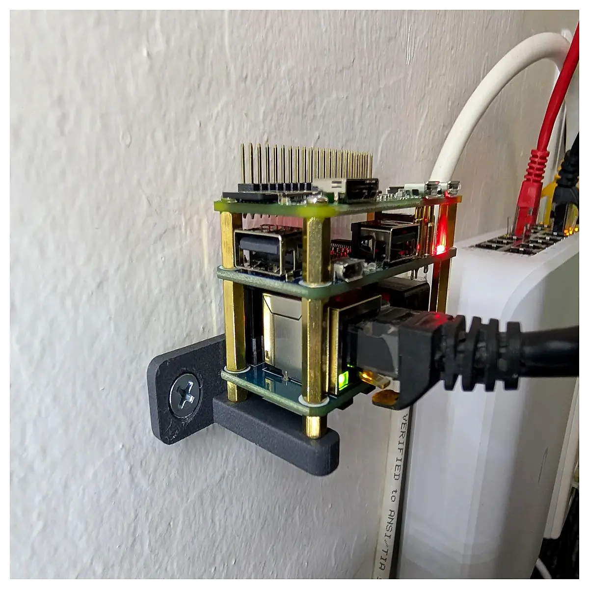 raspberry pi wall mount bracket case slim low profile rpi 2 3 4 5 zero w housing