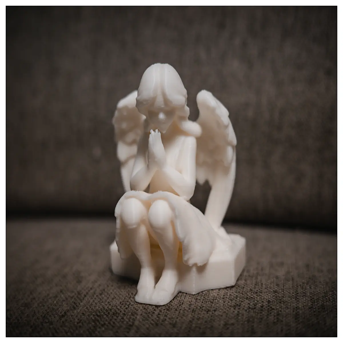 seated angel girl figurine cute anime statue kawaii religious art decor miniature holy character collectible