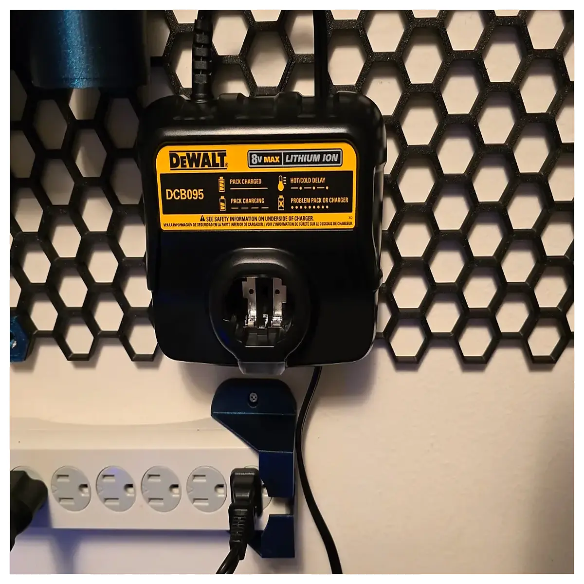 walters 8v charger hook holder for hws battery organizer storage mount