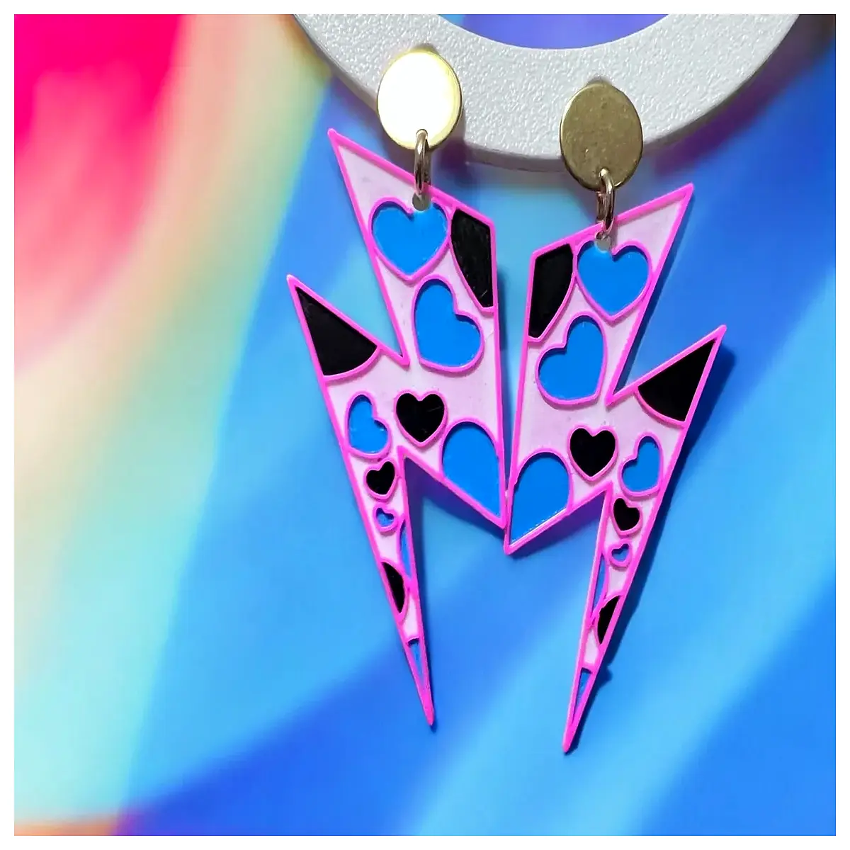 lightning bolt earrings for women electric shock style jewelry edgy punk rock silver studs thunder strike dangle drops