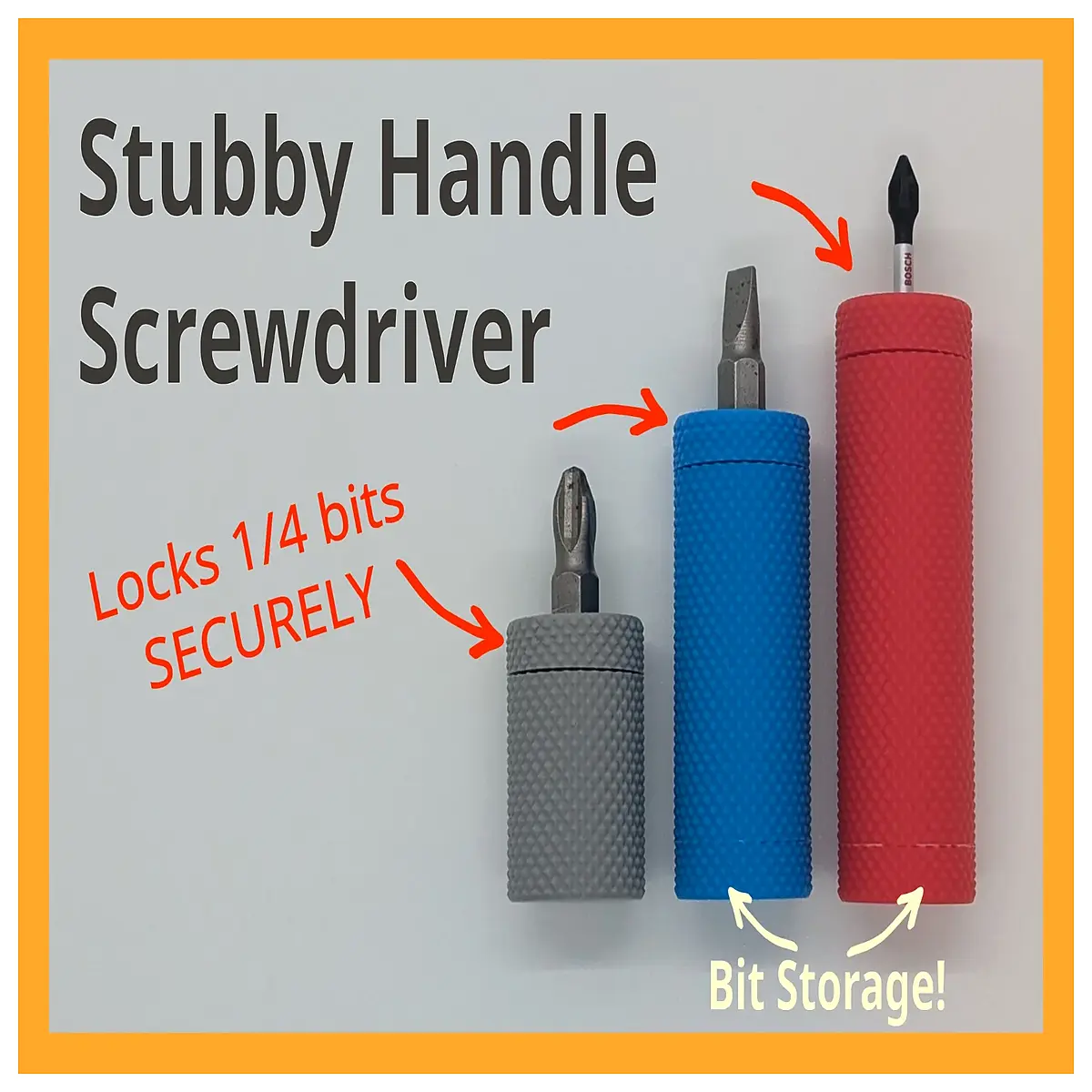 14 inch short handle screwdriver with bit holder storage case magnetic tip repair tool
