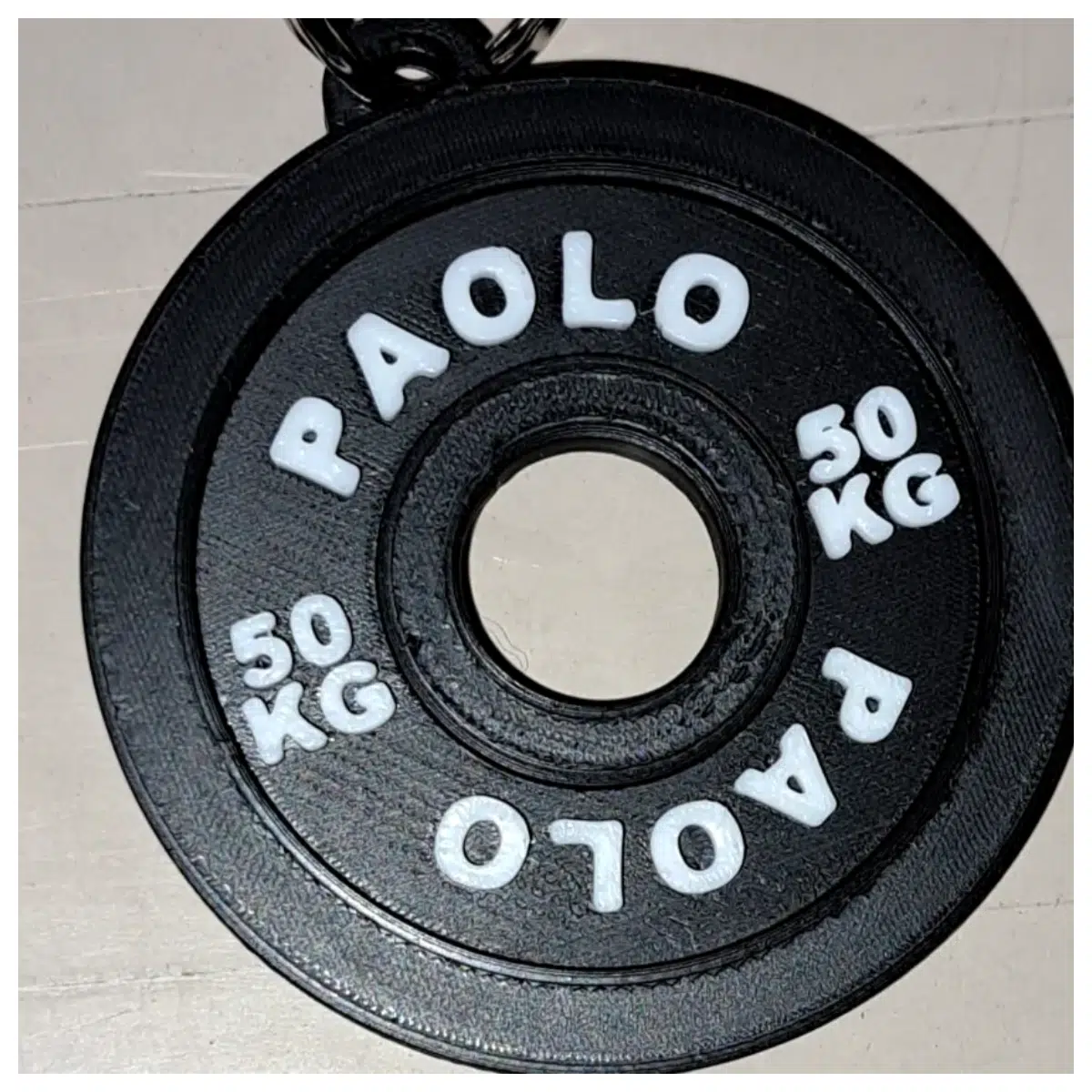 Key Chain Fitness Equipment 50kg Name Paolo Workout Accessories Fitness Training Strength Building Exercise Keychain