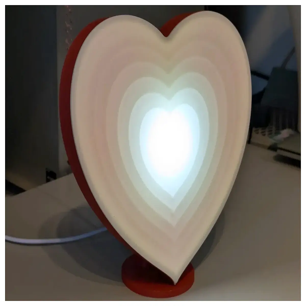Heartbeat Table Romantic Night Bedroom Study Desk Creative Decorative Shape