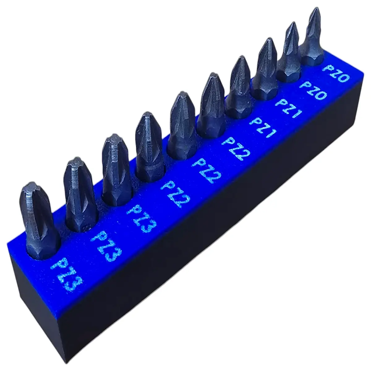 magnetic screwdriver bit holder organizer box for pz0 to pz3 pozidriv tips storage case