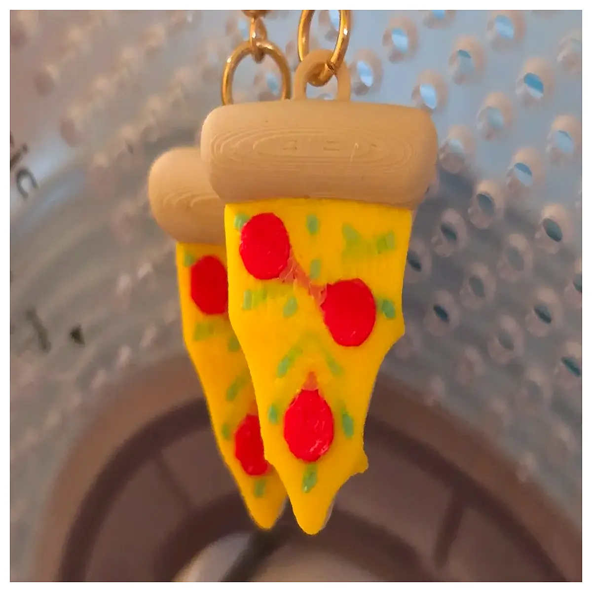 3D Printed Pizza Earrings Creative Food Jewelry Pizza Lover Gift Design 3D Printed Earring Accessories