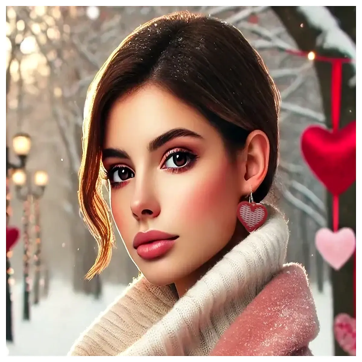 Valentine s Day Gift Earrings DIY Knit Handmade Earring Jewelry Romantic Shaped Gift