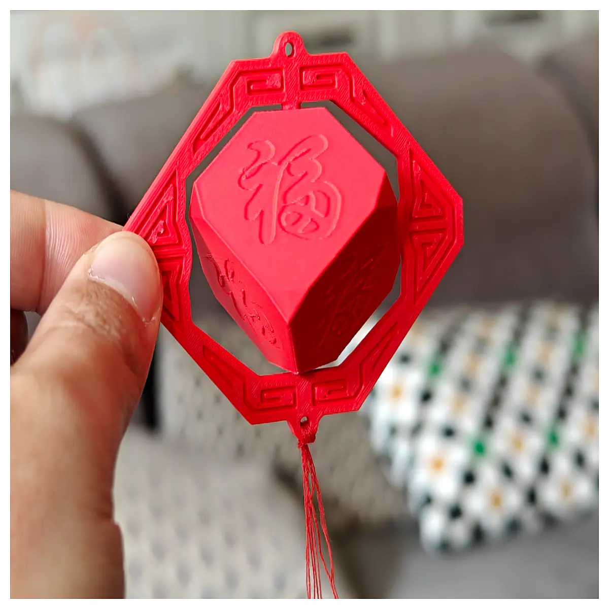 rotating six blessings lantern pendant decoration for home garden party festive ornament