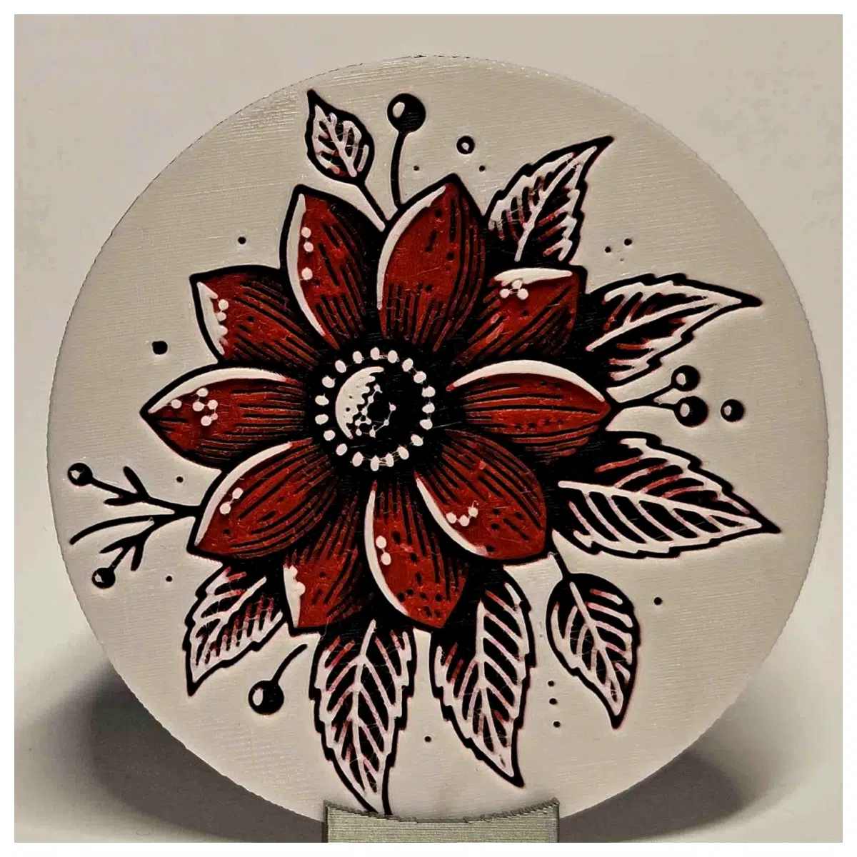 Red Floral Coasters Set Table Decoration Coffee Mats Kitchen Accessories Drink Protection for Tea Parties