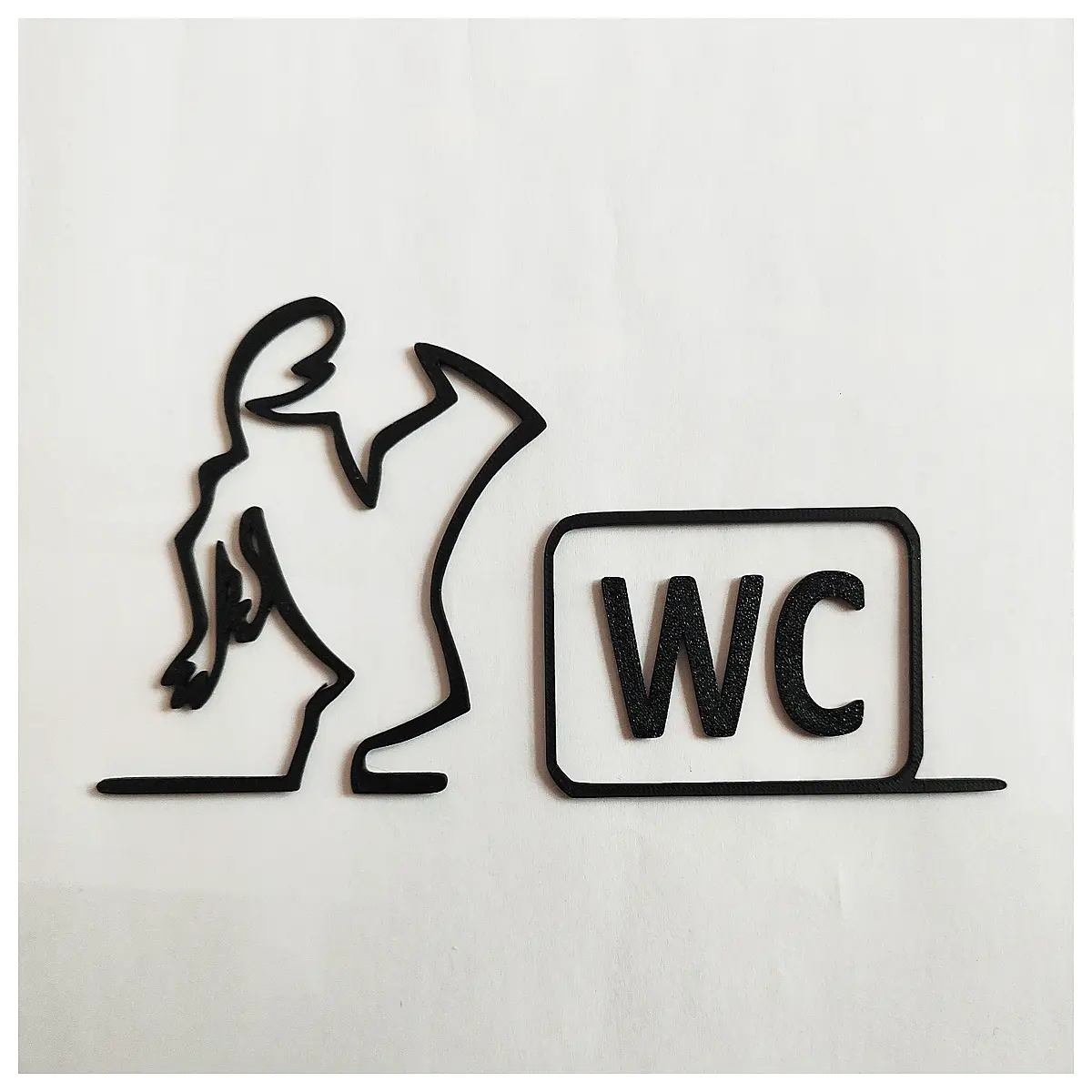 WC Door Decor Line Shape Ornament Baluum Baluum Bathroom Wall Hanging Decorative Accessories Wall Decor Bathroom Fixtures