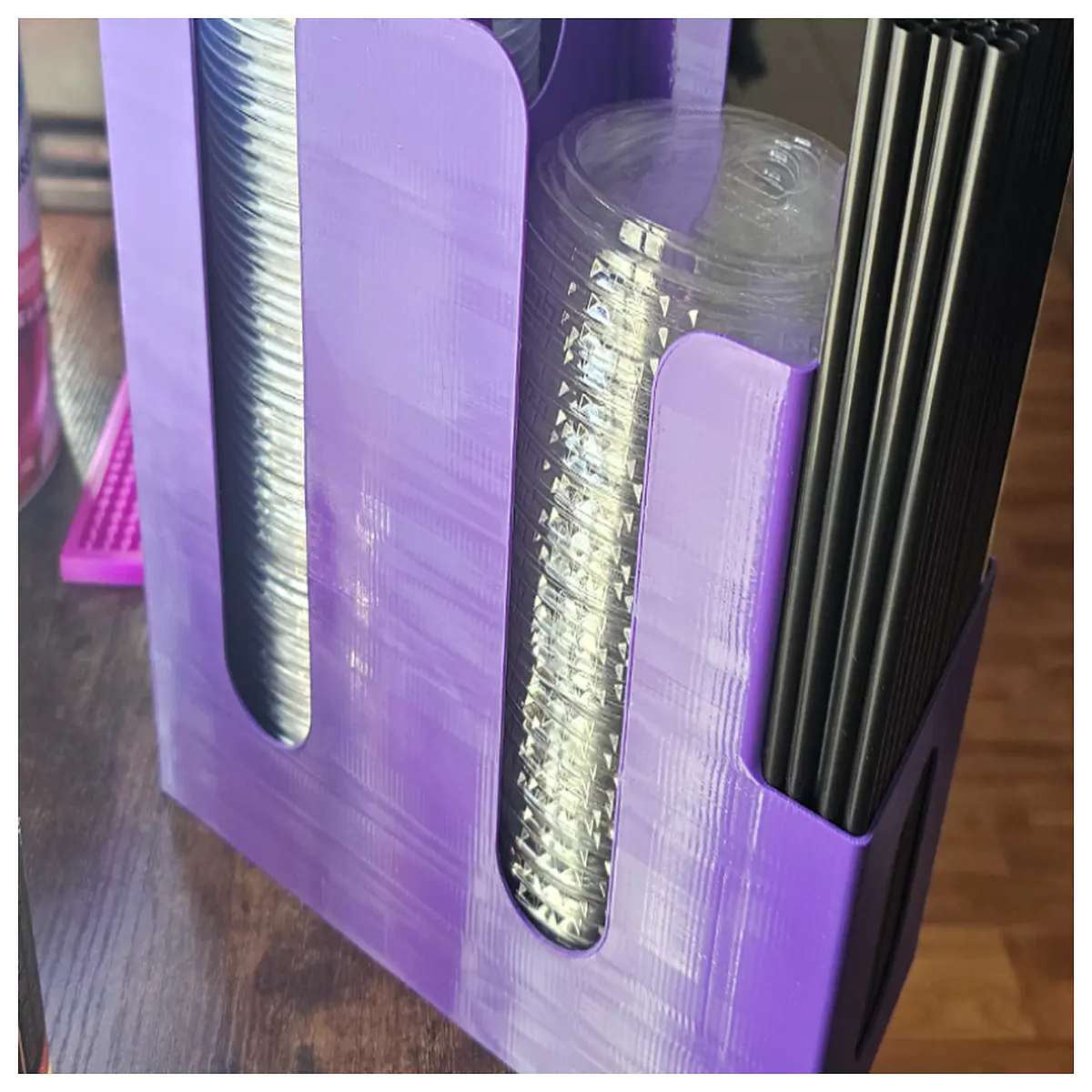 tumbler lid organizer with straw holder clip for reusable water bottles travel accessories leak proof cap storage