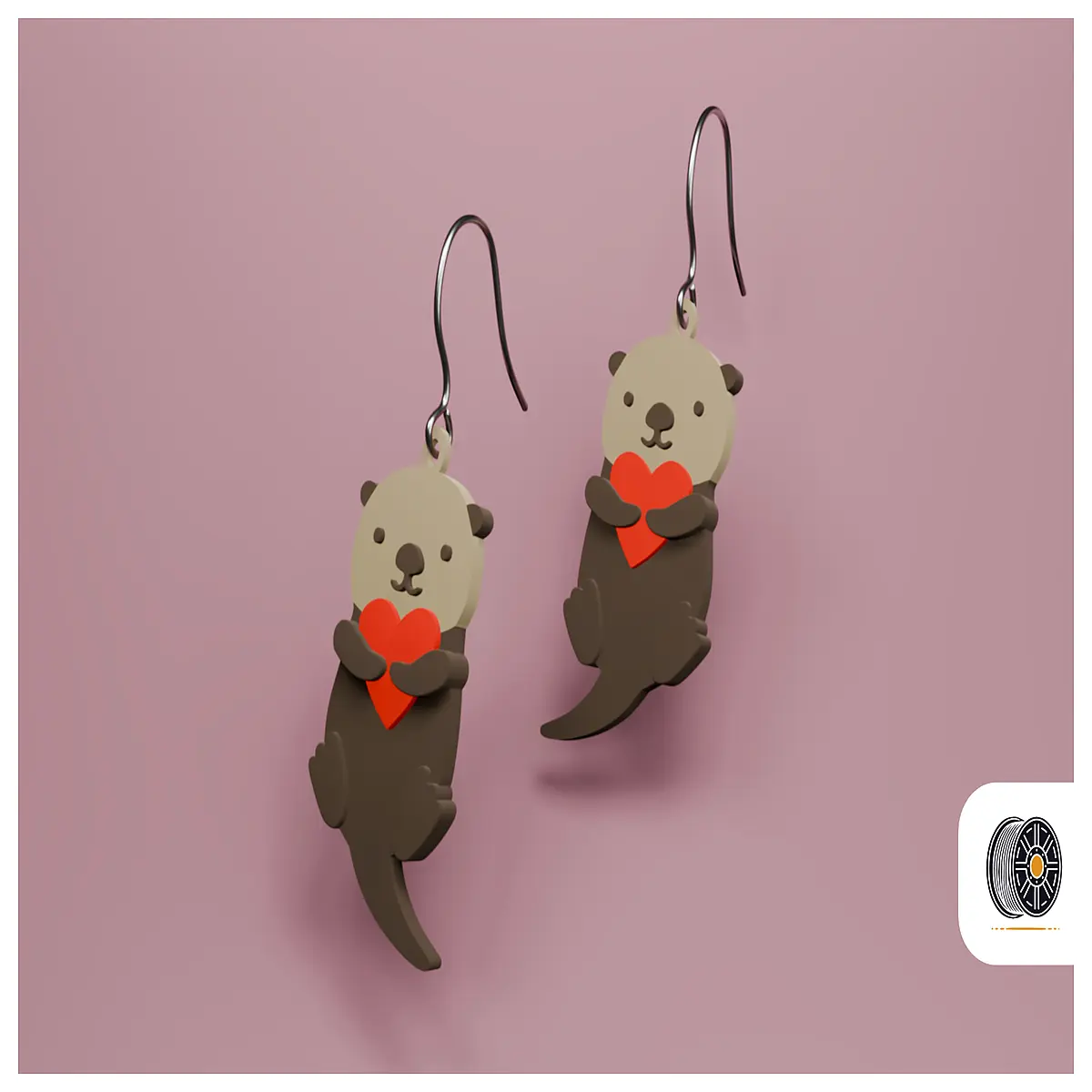 Couple Earrings Valentine s Gift Deep Water Otter Design Romantic Earring Anniversary Surprise Love Jewelry