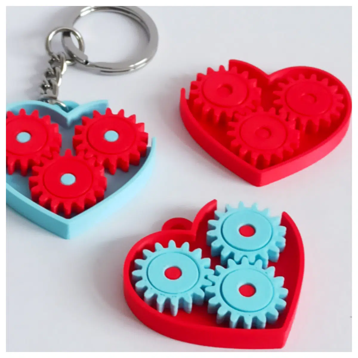 Valentine s Day Gear Keychain Romantic Gift Mechanical Decoration Couple s Anniversary Gear Accessory