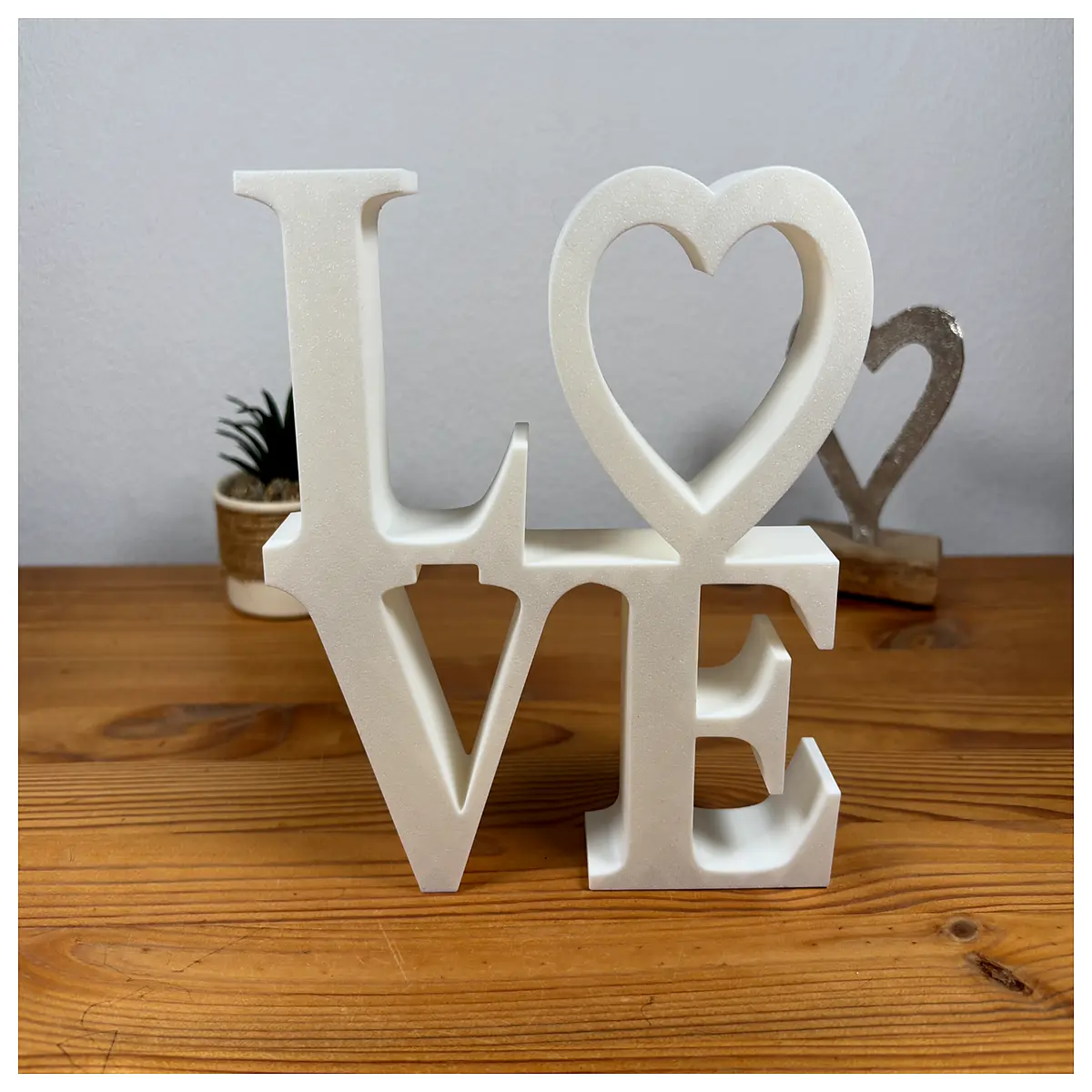 love decorative figurine with inscription for home shelf decor romantic her him valentine wedding anniversary keepsake