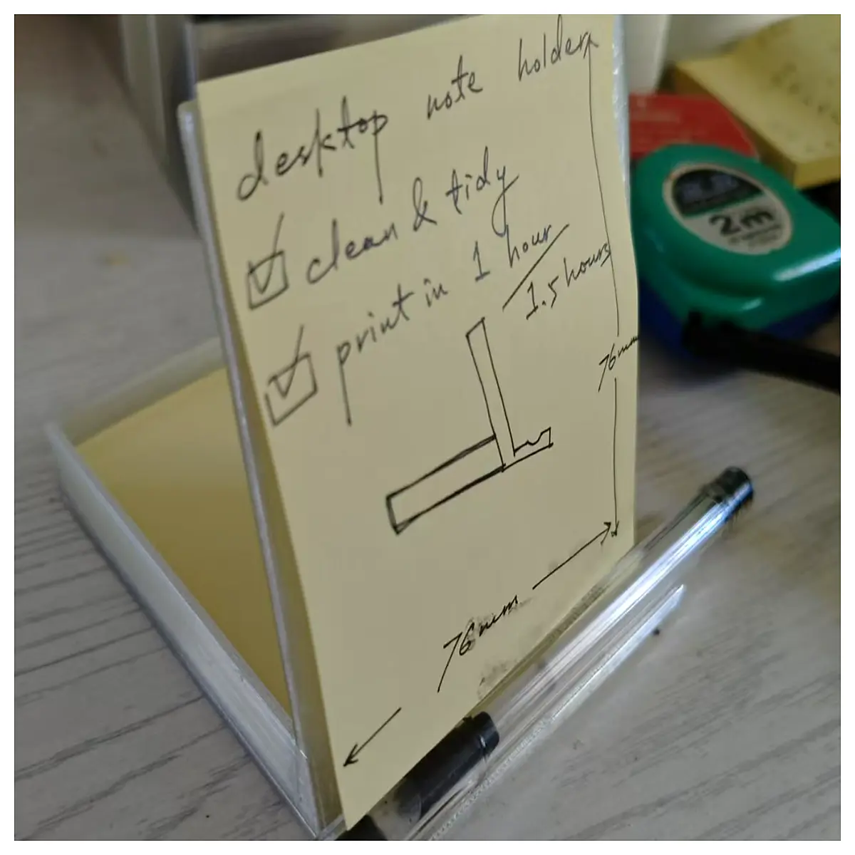 wooden desk organizer with paper clip holder acrylic memo pad for office supplies stylish desktop note holder for sticky notes and business cards