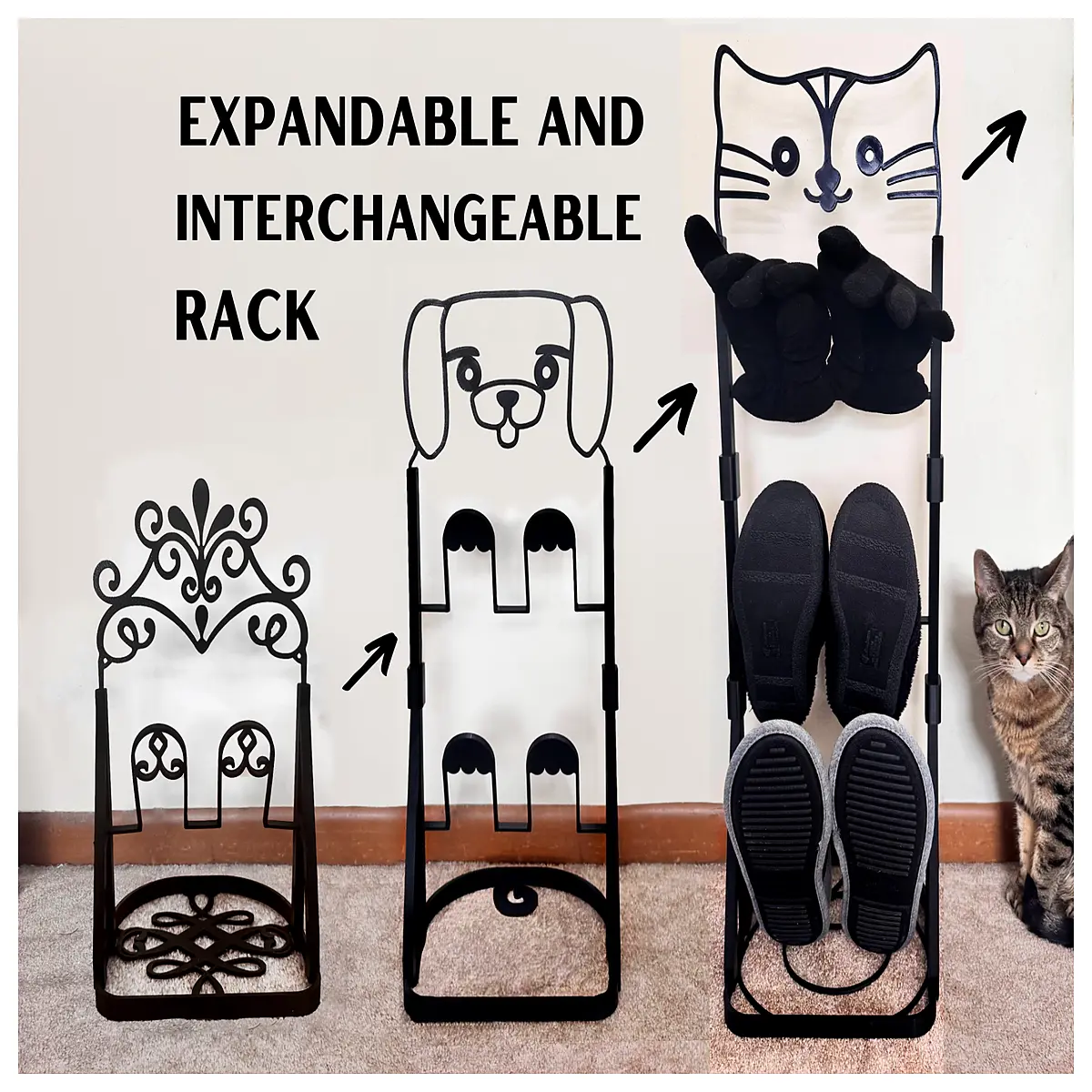 Expandable Cute Shoe Rack Creative Home Storage Multi Tier Display Space Saving for Living Room Office