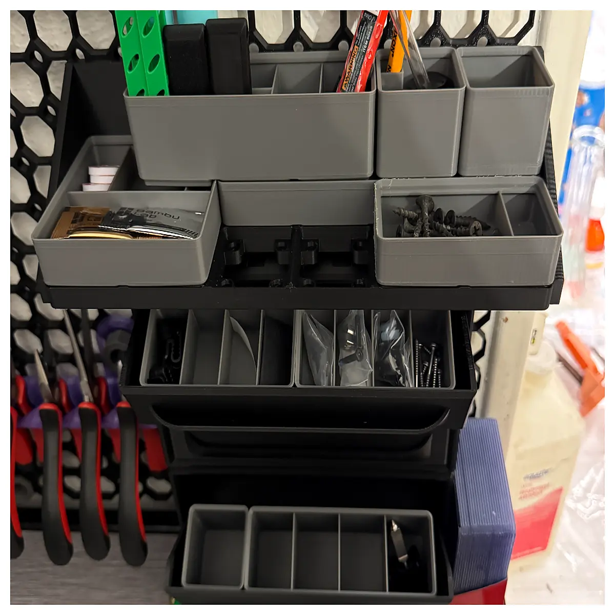 clear plastic drawer organizers for closet mesh storage bins with dividers for desk supplies stackable grid containers for pantry food sorting