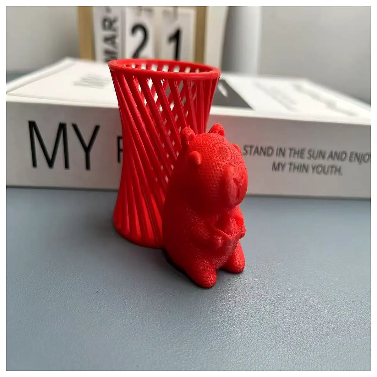 kawaii capybara plush pen holder desk organizer cute animal stationery cup for office school supplies