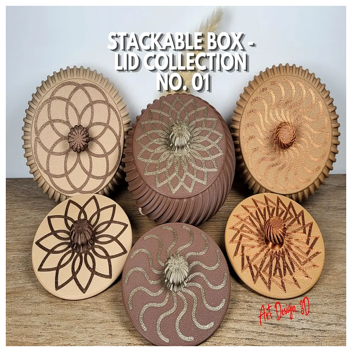 Stackable Jewelry Box Lid Mandala Pattern No01 Jewelry Box Cover Accessory Organizer Mandala Decoration