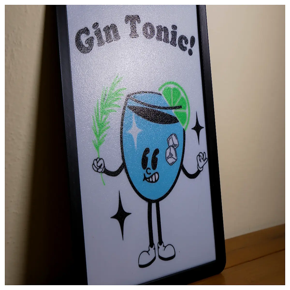 vintage gin tonic wall art canvas print retro cartoon botanical poster for kitchen bar decor
