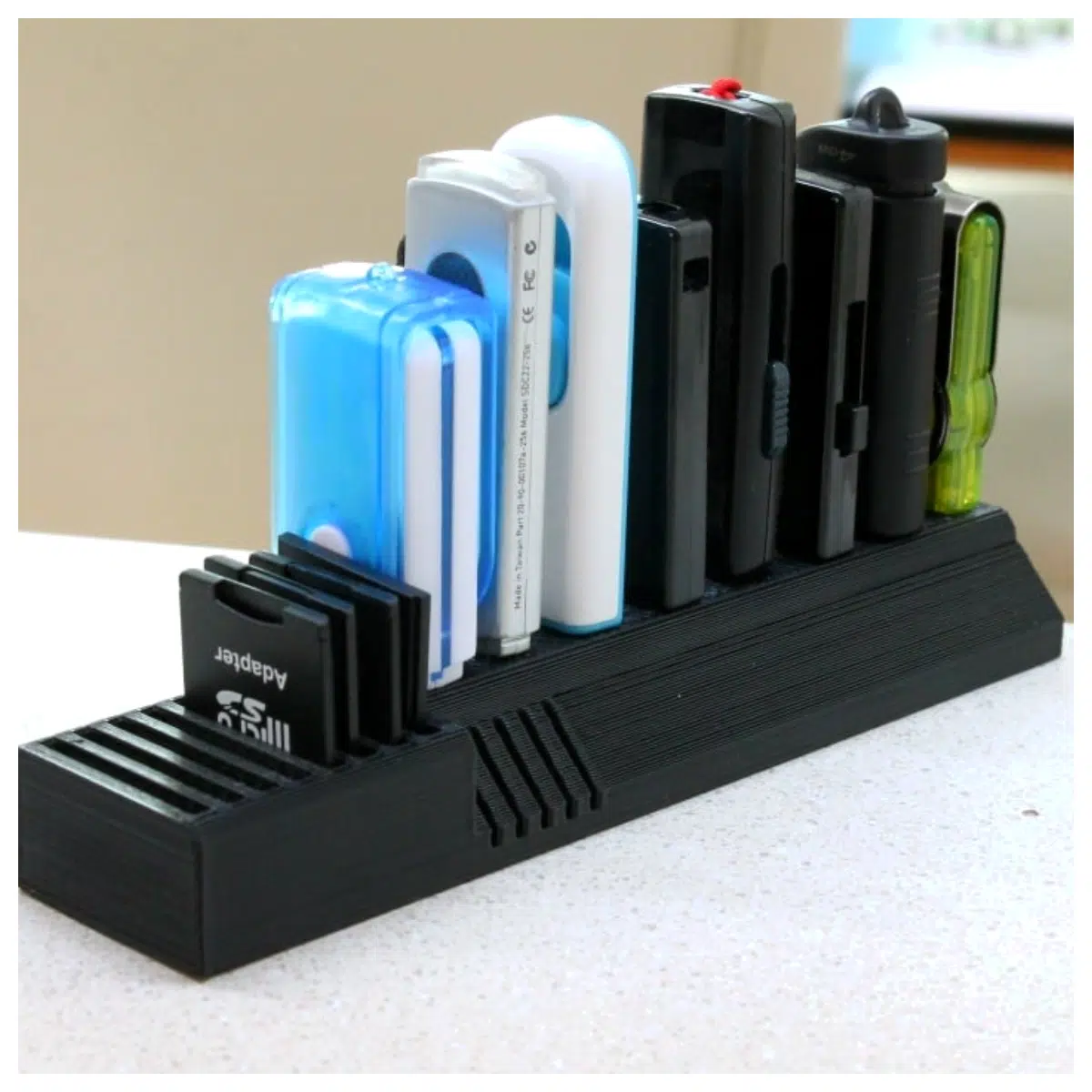 usb flash drive sd card holder organizer desktop storage box for memory cards and thumb drives