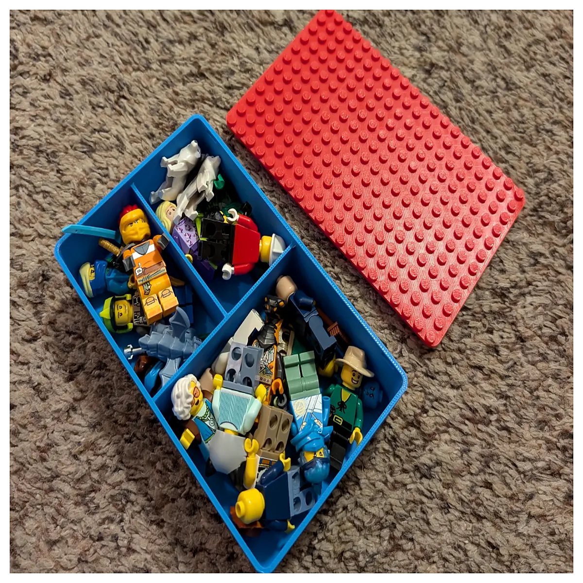 Building Block Storage Box Locking Lid Organizer Toy Storage Container Kids Play Set Blocks