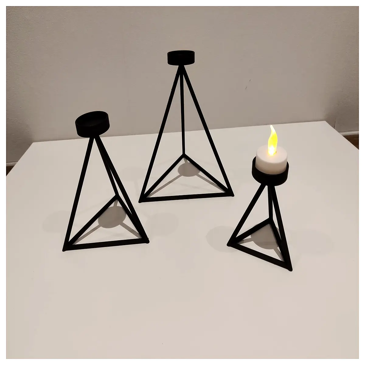 minimalist candle holder geometric modern table decor