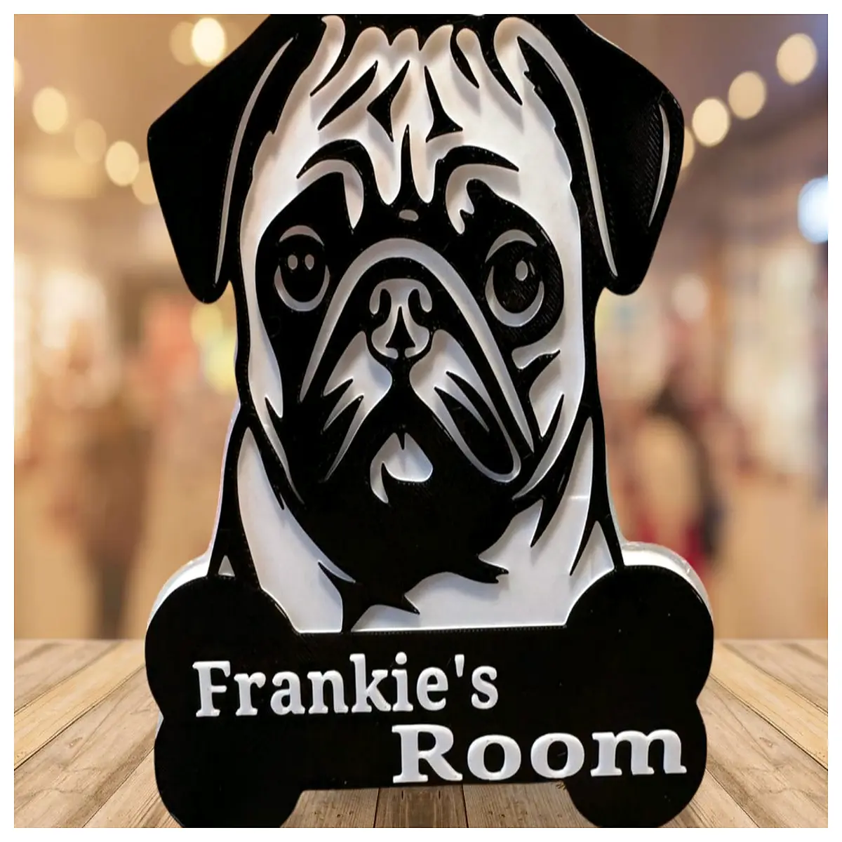 custom engraved pug dog name tag personalized pet id for small dogs