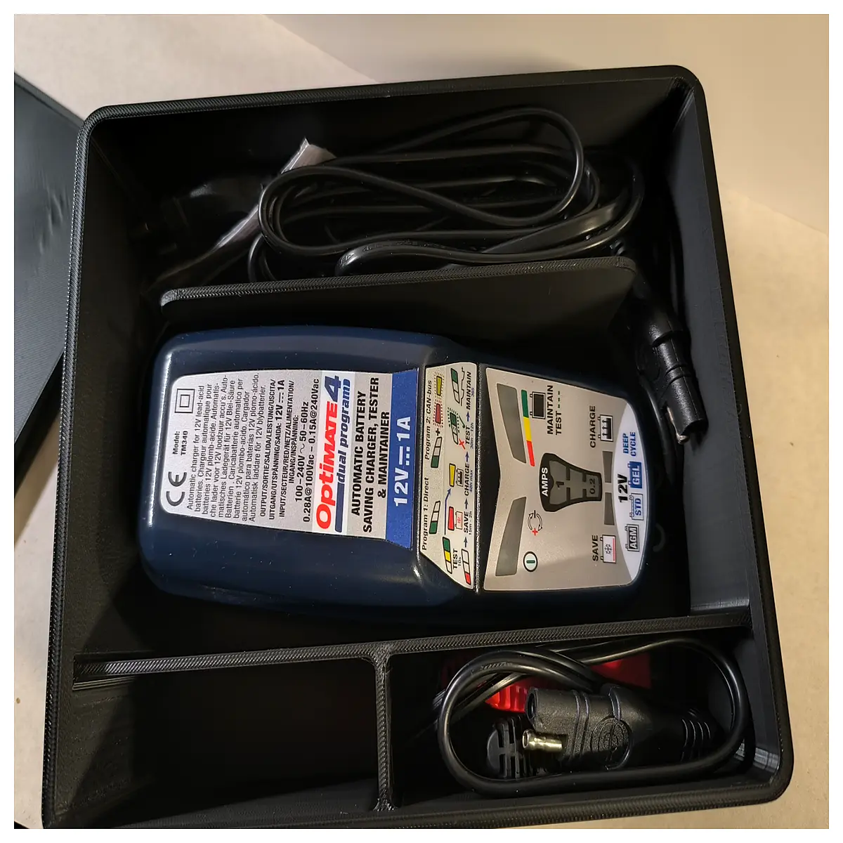 OPTIMATE 4 Motorcycle Battery Charger Storage Box Battery Maintenance Electrode Protection Charging Optimization Motorcycle Accessories