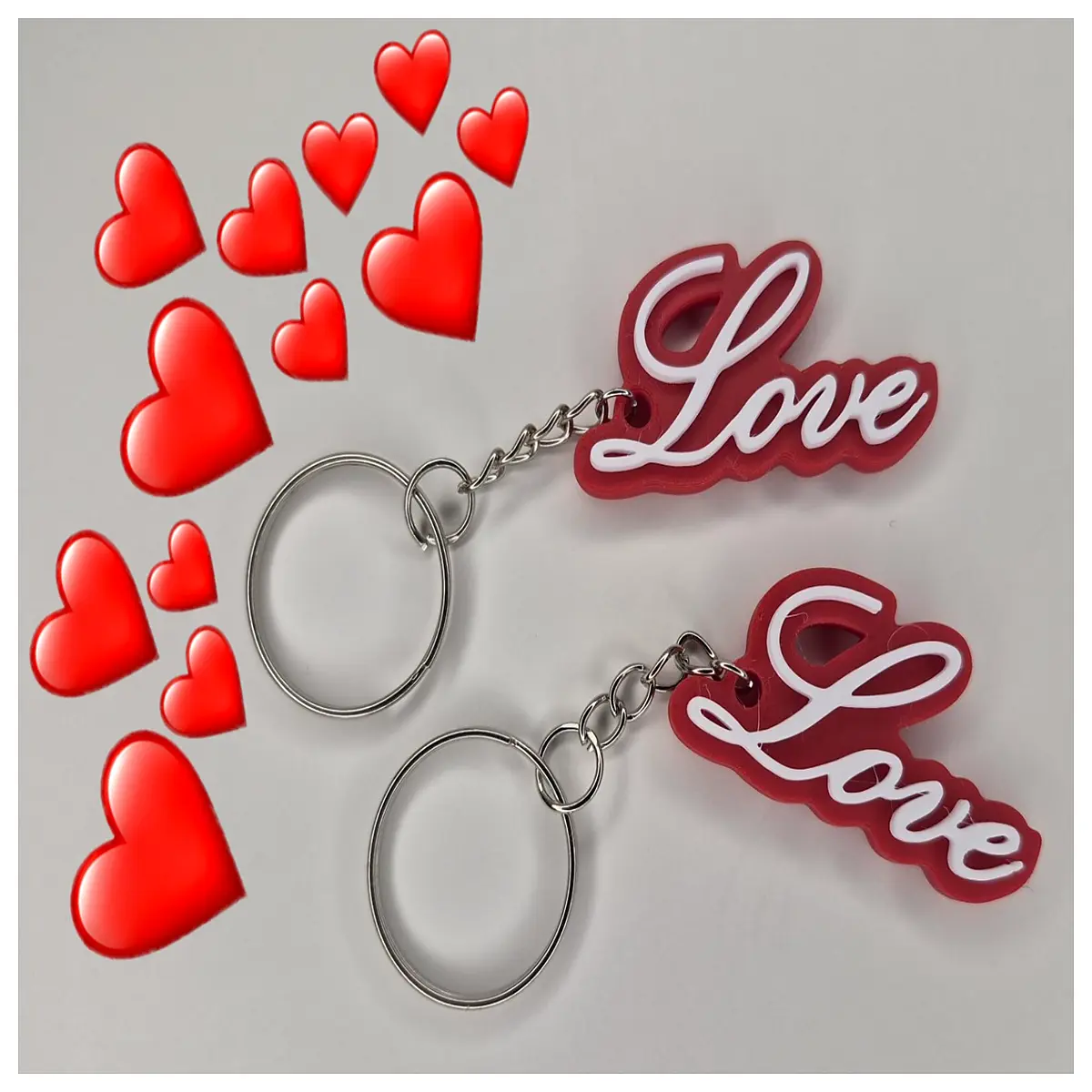 Love Keychain Charm Keyring Romantic Gift Shape Anniversary Present for Couples Remembrance