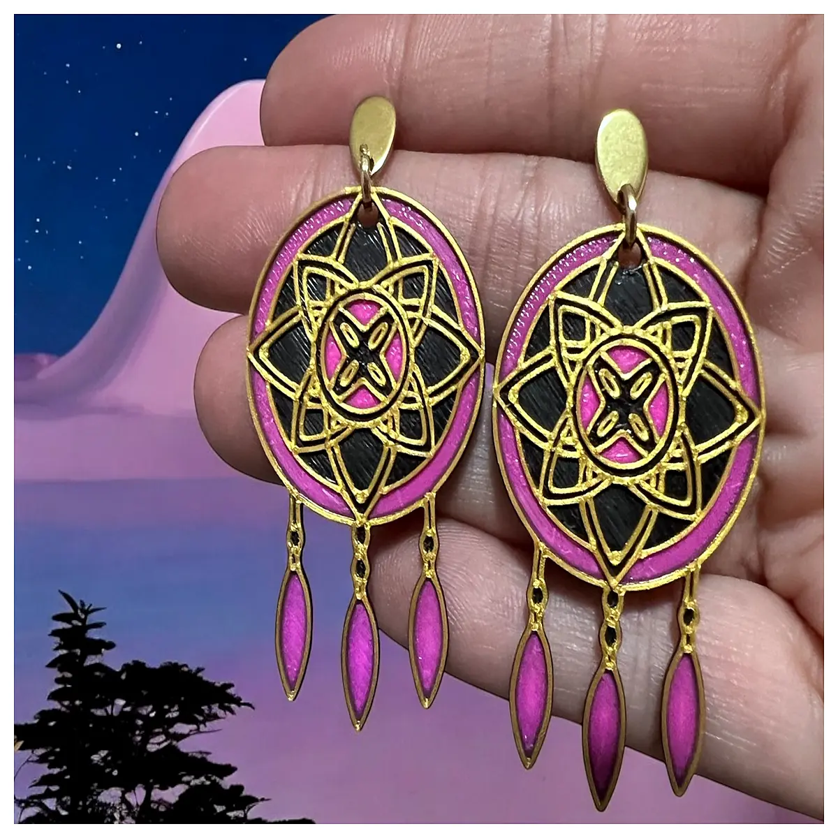 boho dreamcatcher earrings dangle chandelier for women festival gypsy hippie jewelry