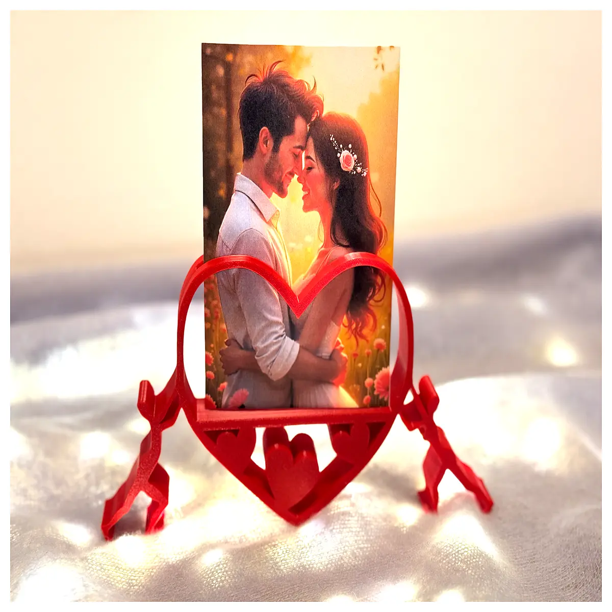 couple holding photo frame romantic valentines day boyfriend girlfriend love wall decor anniversary present for lovers