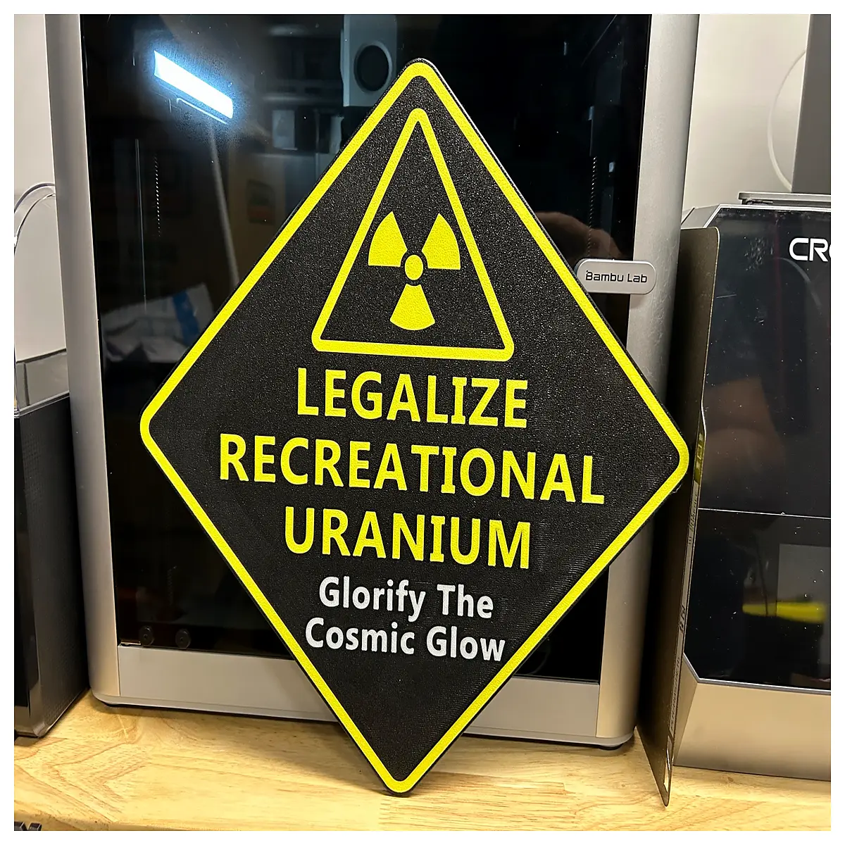 funny uranium legalization sign decor humorous science lab wall art chemistry joke plaque for nerds