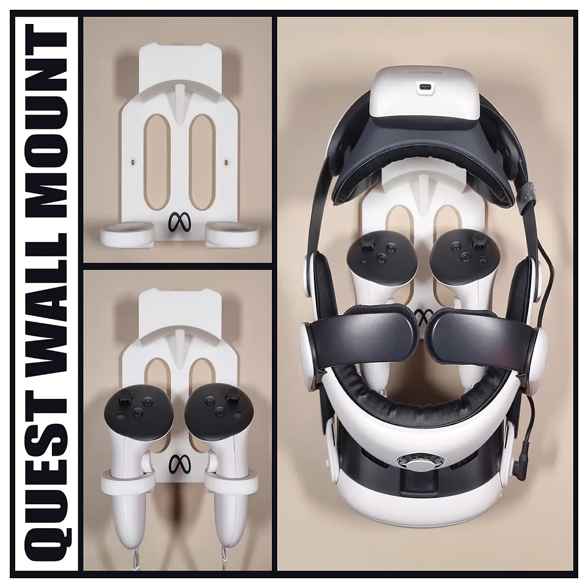 bobovr wall mount holder for quest 3 vr headset controller storage hook organizer