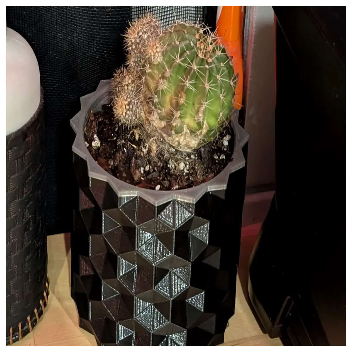 hexagonal planter insert with drainage holes for self watering pots