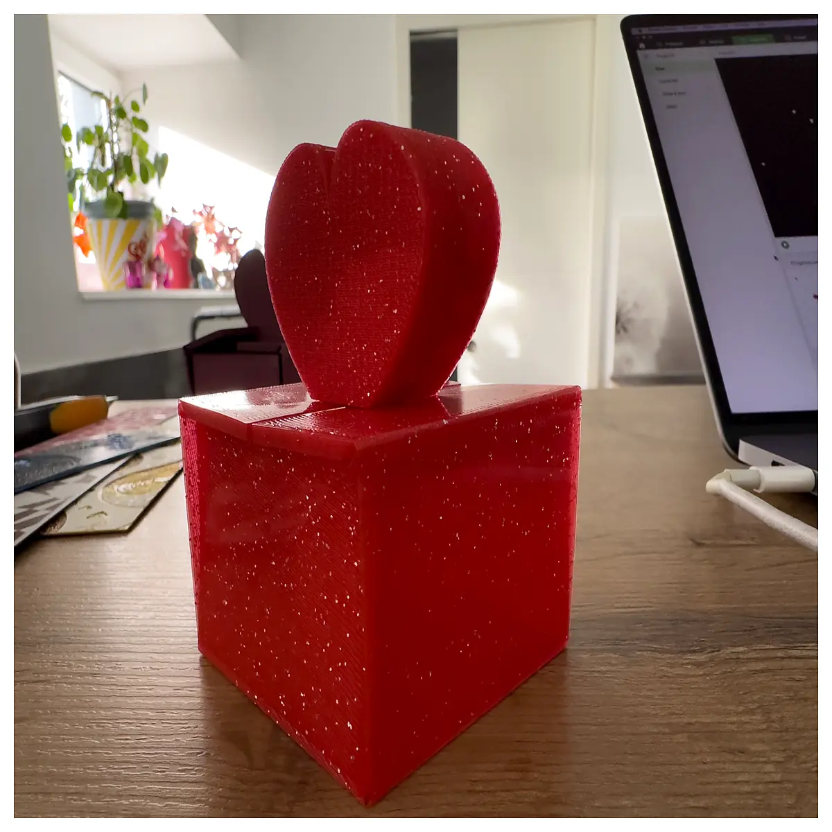printed shaped box with lid custom engraved love gift container romantic jewelry storage case for couples valentines day present