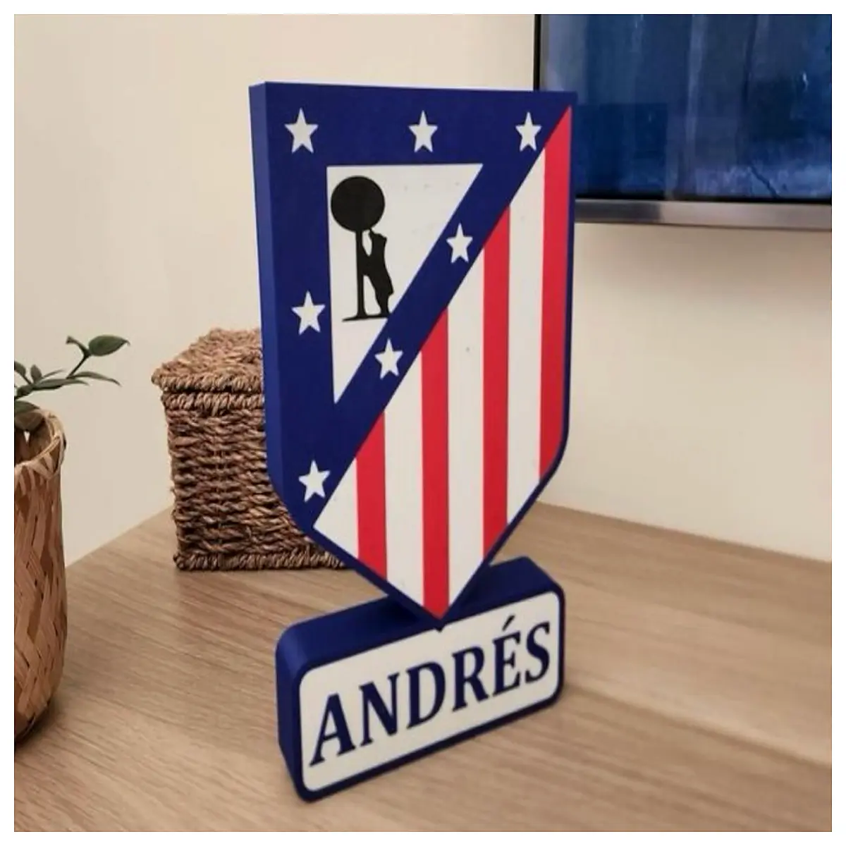 custom name atletico madrid badge sticker decal for jersey backpack luggage personalized gear