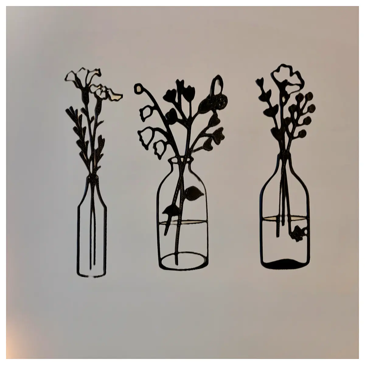 Vase Wall Decor 6 Styles Home Decorative Vases Wall Art Living Room Accent Floral Wall Hanging Wall Ornament
