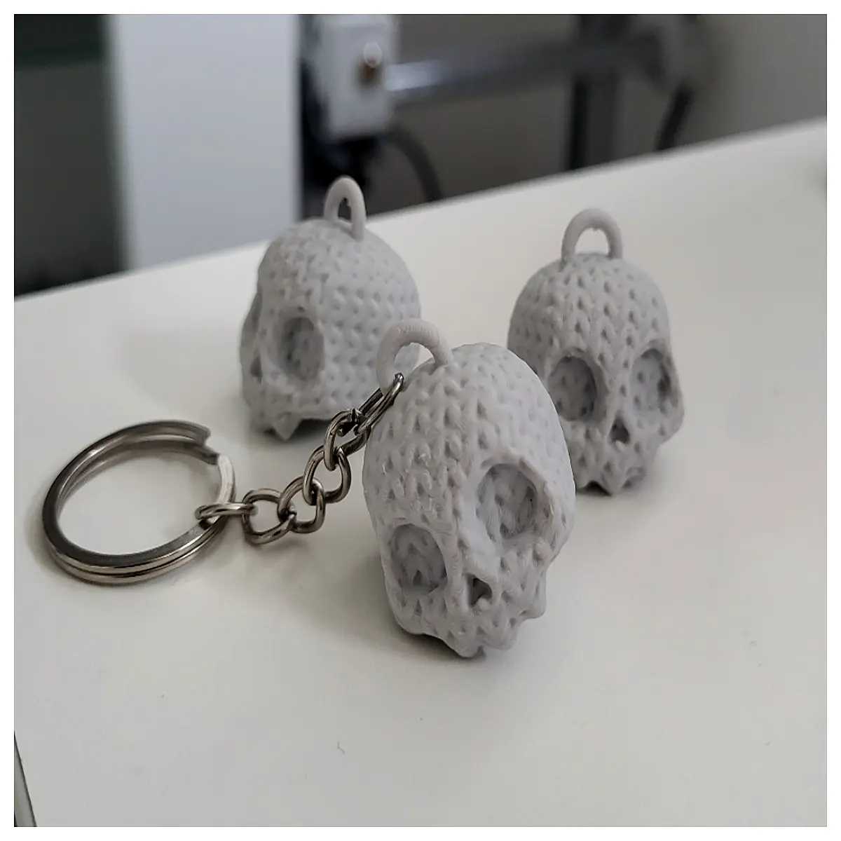 Knitted Cute Skeleton Keychain Creative Handicraft Mini Decoration Hanging Charm Gift Small Ornament
