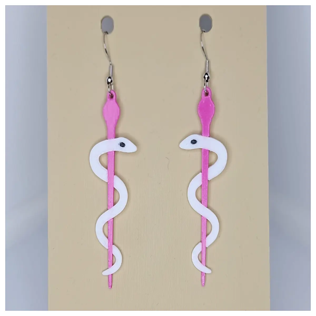 Asclepius Staff Earrings Greek Mythology Goddess Religious Jewelry Design Healing Symbol Vintage Inspired